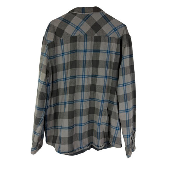 Voyager Men's XXL Gray Blue Plaid Thermal Lined Flannel Shirt Jacket Shacket - Picture 5 of 11